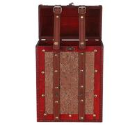 jojofuny Caja de Madera Vintage para Botellas de Vino Plazas con Cierre Seguro y Correas PU Portabotellas Rústico Marrón para Boda y Decoración de Bar Casa