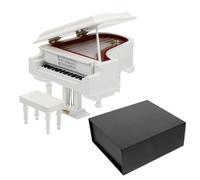 jojofuny Caja de Música de Piano Blanca Mini Melodía Modelo de Piano de Forma Triangular de 14X11X9 CM Delicada Caja Musical Portátil para Decoración de Escritorio y Obsequio de