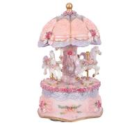 jojofuny Caja de Música Giratoria Carrusel con Luces LED Multicolor Caja Musical Navideña Pequeña para Decoración Infantil Tiovivo Vintage sin Batería Adecuado para Obsequio y Ambiente