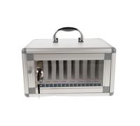 jojofuny Caja de Seguridad para Teléfono Celular Transparente con 8 Compartimentos Cierre con Llave Asa Portátil y Estructura de Aleación de Aluminio Adecuado para Almacenamiento y