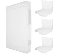 jojofuny Caja Organizadora de Archivos A5 Transparente 4 Piezas, Estuche de Proyecto Portátil de Plástico Pp Resistente, Tamaño 24x16.7 Cm, Adecuado para Oficina, Hogar y Almacenamiento