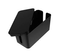 jojofuny Caja Organizadora de Cables Hogar, Pequeña, de Plástico Negro, para Ocultar y Ordenar Cordones en Oficina y Escritorio, Multiusos y Compacta, Adecuado para Gestión de Cables