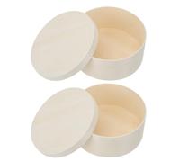 jojofuny Cajas de Almacenamiento de Madera para Tartas Redondas 125X55 CM 2 Unidades Embalaje para Pastel de Queso Mousse y Postres Adecuado para Bodas Fiestas y Panaderías