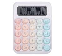jojofuny Calculadora Mecánica Básica para Oficina y Escuela Pequeña y Ligera Pantalla Grande Diseño Multicolor Degradado Plástico Resistente y Funciones Esenciales para Cálculo Diario