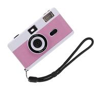jojofuny Cámara de Película Vintage de Flash Incorporado Cámara de Película Reutilizable sin Batería para Tomas Caseras Rosa y Morado