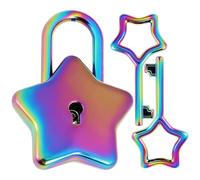 jojofuny Candado Metálico con Llave Forma de Estrella Decorativo para Diario y Caja Diseño Resistente Anticorrosión Accesorio DIY para Mujer Regalo Cumpleaños Chica