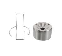 jojofuny Cenicero de Pared para Cigarrillos de Acero Inoxidable, Montado en Pared, con Tapa Anti-dispersión, Tamaño Compacto, Plateado, Adecuado para Baño, Oficina y Hotel, Cenicero