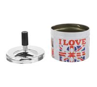 jojofuny Cenicero Extinción Automática de Acero Inoxidable Pequeño, Tapa Giratoria Metálica, Resistente y Práctico, para Mesa y Decoración del Hogar, Cenicero Portátil Funcional