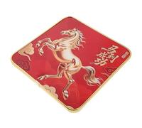 jojofuny Centro de Mesa de 20x20 Cm Estatua Decorativa de Caballo en Marco Dorado, Adorno Versátil de Madera para Decoración de Escritorio y Hogar en Año Chino 2026