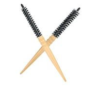 jojofuny Cepillo de Pelo Redondo Antiestático 2 Piezas Set Pequeño y Grande Madera Natural para Mujer y Hombre Cuidado Diario Masaje Cuero Cabelludo Secado Secador