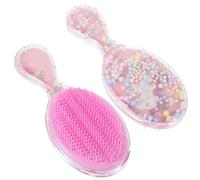 jojofuny Cepillo Pequeño Transparente Cabello Infantil 2 Unidades Diseño de Dibujos Animados Ovalado Cerdas Suaves para Masaje del Cuero Cabelludo y Desenredar Cabello Rizado Adecuado