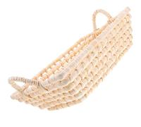 jojofuny Cesta Función Decorativa y Práctica de Almacenamiento Tejida de Paja de Maíz Color Beige Estilo Pastoral para Snacks y Pan en Cocina o Tocadores