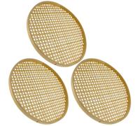 jojofuny Cestas de Bambú Tejidas a Mano 18 CM 3 Piezas Colador Tradicional Chino para Frutas y Aperitivos Cesta Baja para Almacenamiento en Cocina y Hogar