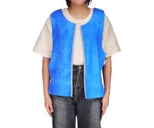 jojofuny Chaleco Refrigerante Azul para Verano Diseño Humano y Tejido Sintético Pva, Adecuado para Actividades al Aire Libre en Clima Cálido