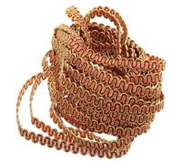 jojofuny Cinta Metálica Trenzada Ondulada Roja de 1,2 Cm para Coser Ribete Decorativo Ligero y Fácil de Llevar Adecuado para Manualidades y Decoración