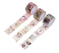 jojofuny Cintas Washi Adhesivas Vintage 3 Rollos 25 Mm X 5 M Pegatinas de Sellos Retro para Decoración de Cuadernos, Álbumes y Manualidades, Adecuado para Amantes de Estilo Aleatorio