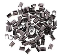 jojofuny Clips Metálicos para Cuerda de Cuero Plegables 100 Piezas Tamaño Mediano Color Pistola para Hacer Joyas Cierres de Cordón Resistentes para Pulseras Collares Manualidades DIY