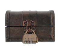 jojofuny Cofre del Tesoro de Madera Vintage con Candado de Combinación de 3 Dígitos Caja Decorativa Antigua Gris Envejecido para Sala de Escape Organizador Multifuncional para Joyas y