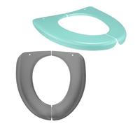 jojofuny Cojines Plegables para Asiento de Inodoro 2 Pcs, Funda Portátil y Reutilizable para Baño Público, Viaje y Hogar, Base Antideslizante, Colores Gris y Verde Nórdico