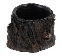 jojofuny Comedero y Bebedero de Resina para Reptiles Diseño de Corteza de Árbol Color Piedra Realista para Terrarios de Tortugas y Anfibios Accesorio Decorativo para Mascotas