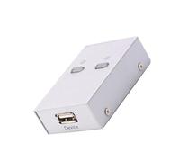 jojofuny Conmutador USB 2.0 Plástico Plata para Impresora y Escáner Compatible Escáner y Multifunción, Adecuado para Oficina Pequeña o Casa