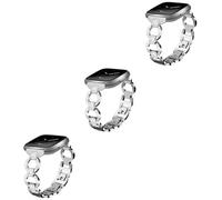 jojofuny Correa De Diamantes 3 Piezas plateados pulsera pijamas para diamante plata soberana extrañar bandas para mujeres camisón banda para banda de reloj para Acero inoxidable Correa