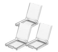 jojofuny Cubierta de Botón Autoadhesiva Transparente 26mm para Lavadora y Lavavajillas, Protector de Interruptor Pulsador con Orificio Cuadrado, Pack de 3 Unidades para Escritorio