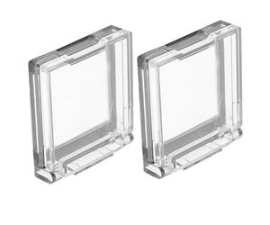 jojofuny Cubierta de Botón Pulsador 26 Mm Transparente Base Negra, Autoadhesiva 2 Piezas, Protector a Prueba de Polvo y Golpes para Lavadora y Lavavajillas, Cobertura de Botón Extraíble