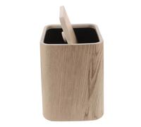 jojofuny Cubo de Basura con Tapa Abatible 85 L Imitación Madera PP Mediano Original Papelera Compacta para Dormitorio Oficina y Baño Bote de Basura con Diseño Retro Práctico y
