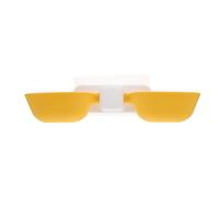 jojofuny Cuenco Colgante para Mascotas, Comedero para Gatos de Plástico Amarillo, Diseño Antivuelco y Montaje en Pared, Ajustable, para Gatos y Mascotas
