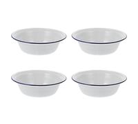 jojofuny Cuencos de Sopa Esmaltados Profundos 20 CM, Set de 4 Piezas para Uso Diario en Cocina y Reuniones