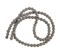 jojofuny Cuentas Redondas de Pirita Natural 4 MM, 90 Piezas para Bisutería y Suministros de Manualidades, Material para Pulseras y Adornos DIY