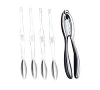 jojofuny de Herramientas para Mariscos y de Acero Inoxidable para Pelar Cangrejos Conjunto de 5 Piezas Tenazas de Aleación de Zinc y de Acero Inoxidable, Mango Ergonómico en Cocina