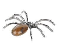 jojofuny Decoración de Araña de Cristal para Halloween Mini Figura de Araña Realista de Metal Textura de Piedra Accesorio Decorativo para Interiores y Exteriores Adecuado para Fiestas y
