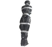 jojofuny Decoración de Halloween Cadáver Falso Envuelto en Plástico Negro para Fiestas Interiores, Accesorio Realista y Espeluznante de Escena del Crimen