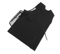 jojofuny Delantal sin Mangas Cuello en V y Espalda de Malla Delantal de Peluquero Profesional en Color Negro Bolsillos Frontales para Herramientas Adecuado para Salones y Uso Comercial