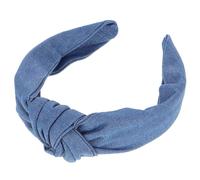 jojofuny Diadema Ancha de Mezclilla Azul Antideslizante Nudo Superior, Diadema Gruesa para Niñas y Mujeres, Accesorio Cabello Cómodo y Versátil para Cuidado y Estilo Diario