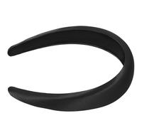 jojofuny Diadema Ancha de Satén Negra Antideslizante, Diadema Acolchada Fina y Ligera para Mujer, Accesorio Cómodo para Cuidado del Cabello y Uso Diario en Fiestas, Trabajo y Deporte