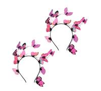 jojofuny Diadema de Boda Rosa 2 Piezas Tocado de Ala para Novia Accesorios Cabello de Boda y Disfraz Diadema Nupcial Cómoda y Segura para Fiesta y Halloween