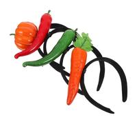 jojofuny Diadema de Fiesta Divertida de Plástico 3D Diseño Realista de Verduras Pimiento Rojo Pimiento Verde Zanahoria Calabaza 4 Piezas para Disfraz y Eventos Temáticos