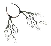 jojofuny Diadema de ramas verdes para fiesta de Halloween, accesorio para el cabello duradero, estilo exagerado para fotografía creativa y disfraz de bruja, complemento ideal para eventos y carnavales