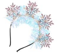 jojofuny Diadema Navideña Copos Pétalos Diadema Decorativa de Copo de Purpurina Plateada para Fiestas de Navidad