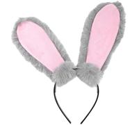 jojofuny Diadema Orejas de Conejo de Peluche Gris Accesorio Cosplay para Fiestas y Pascua Diadema Adorable para Niñas y Festivales Broche para Cabello Suave y Cómodo
