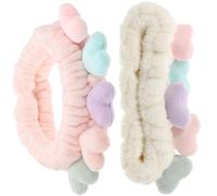 jojofuny Diademas para Mujer Forma de Corazón, Elásticas y Cómodas para Maquillaje y Lavado Facial, 2 Piezas de Tela, Accesorio Adecuado para Regalar
