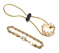 jojofuny Disfraz de Reptil para Halloween Sombrero Real Dorado y Collar Ajustable para Mascotas Pequeñas Que Gatean, Accesorio Decorativo Cómodo y Ligero para Reptiles en Fiestas y Cosplay