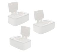 jojofuny Dispensador de Toallitas Húmedas para Bebés Recargable de Pp Blanco, Caja Porta Toallitas sin Olor Extraño Adecuado para Viaje y Bolsa de Pañales, Pack de 3 Unidades