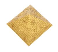 jojofuny Escultura Pirámide Triangular Egipcia, Figura Piramidal Egipcia de Resina Dorada, 9cm, Decoración de Escritorio y Proyecto Escolar, para Entusiastas