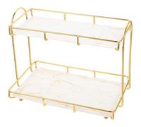 jojofuny Estante de Almacenamiento para Baño de 2 Niveles Organizador de Artículos de Tocador de Escritorio Metal Resistente Color Tamaño Mediano para Orden en Ducha y Tocador