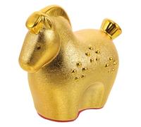 jojofuny Estatua de Caballo de Cerámica Dorada Pequeña para Escritorio Adorno Decorativo del Año Chino 2026 Figura de Mesa Simbólica de Prosperidad y Buena Fortuna