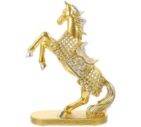 jojofuny Estatua de Caballo de Guerra de Resina, Adorno Decorativo para Hogar y Oficina, Figura Coleccionable de Corcel de Batalla en Color Dorado Brillante para Salón y Escritorio